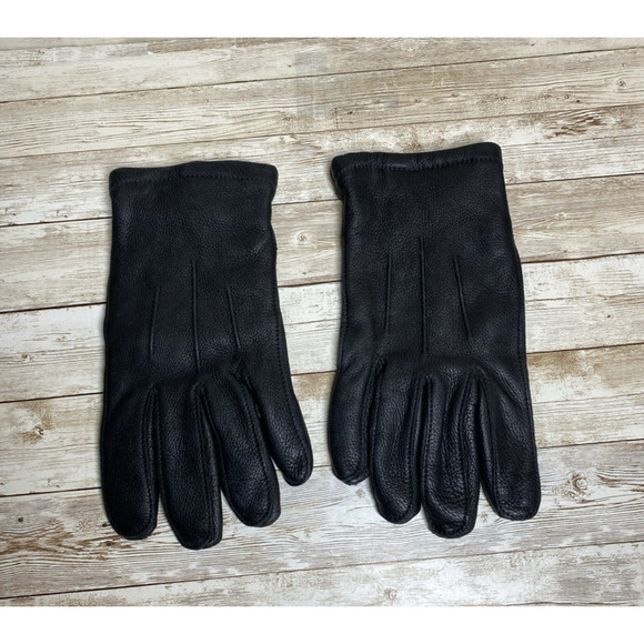 Ll Bean Gloves Mens Large Black Deer Leather Soft Lining...
